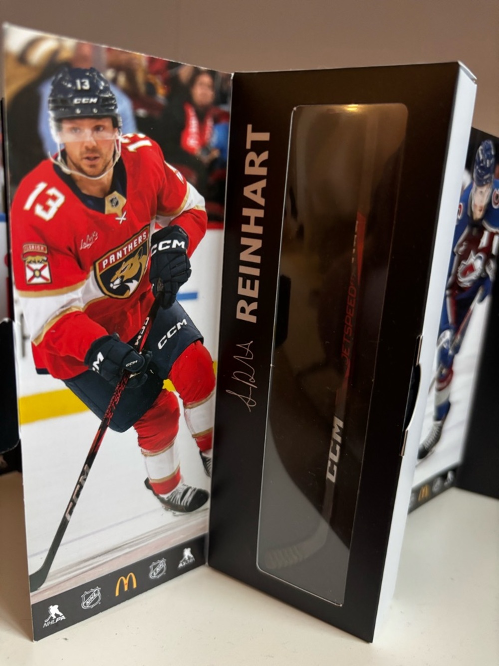 CCM Black & Red Reinhart Mini Hockey Stick Display